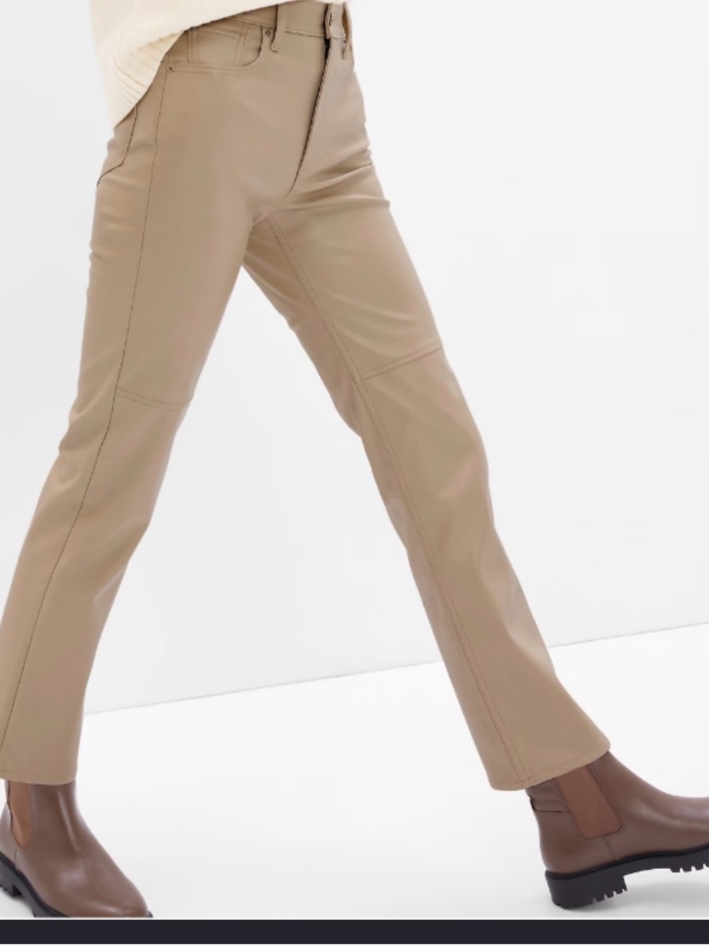 GAP faux leather cheeky straight high rise pants